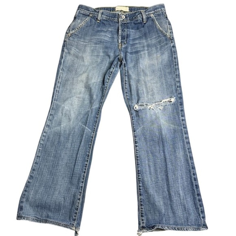 Paper Denim & Cloth Jeans Men 36x30 Distressed Boot Cut 100%‎ Cotton Blue Blue